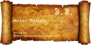 Weisz Mátyás névjegykártya